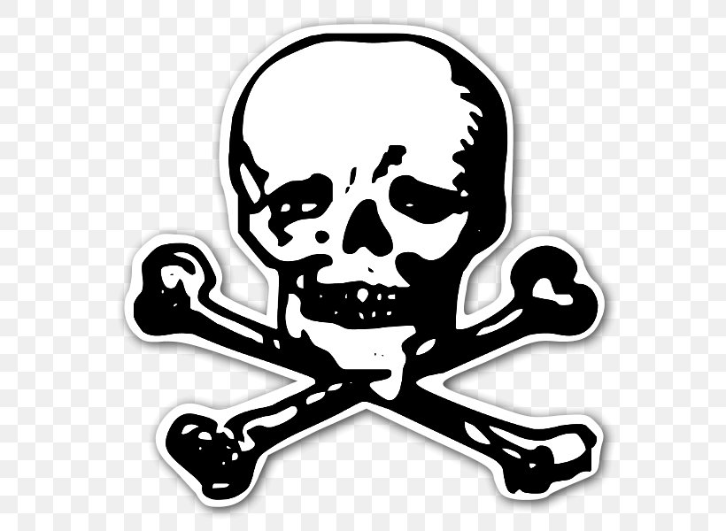 Sticker Totenkopf Human Skull Symbolism Skull And Bones Clip Art, PNG, 600x600px, Sticker, Animaatio, Animal, Black And White, Bone Download Free