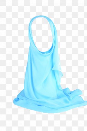 Silk Scarf - Silk Scarf Hijab Blue Clothing PNG