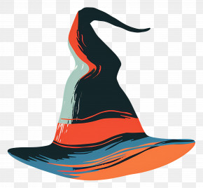 Witch Hat - Black And Orange Witch Hat PNG
