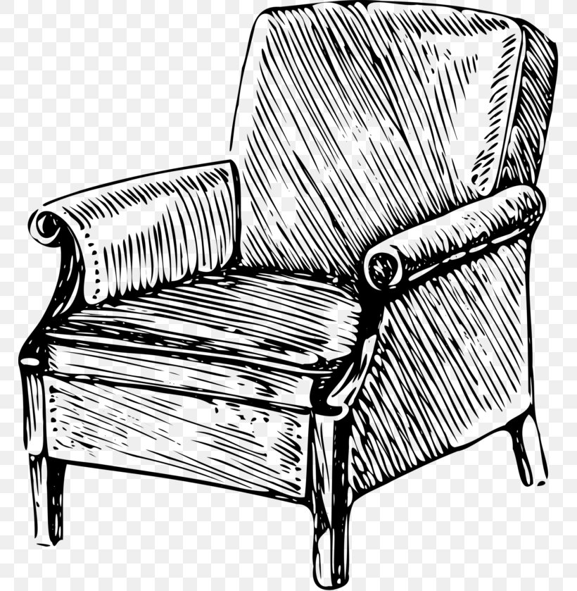 Drawing Chair Living Room Table, PNG, 768x839px, Drawing, Black And White, Chair, Couch, Furniture Download Free