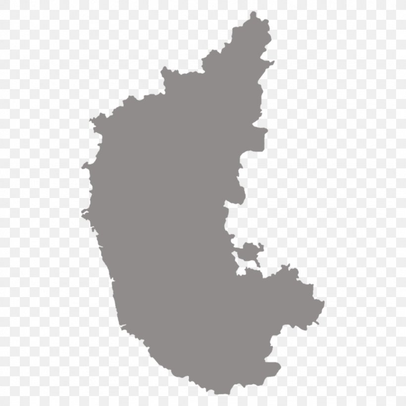 Karnataka Blank Map Vector Graphics Stock Photography, PNG, 1024x1024px, Karnataka, Black And White, Blank Map, Google Maps, India Download Free