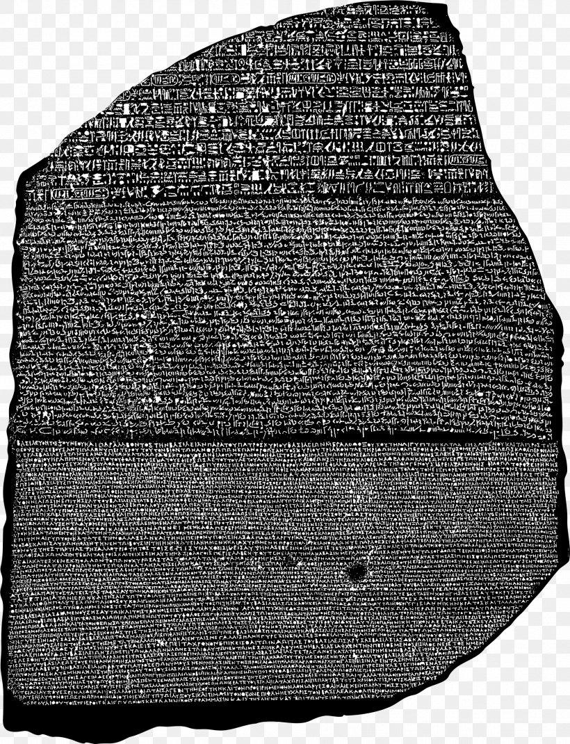 Rosetta Stone Traditions Of Writing Research Egyptian Hieroglyphs, PNG, 1821x2378px, Rosetta Stone, Black, Black And White, Demotic, Egyptian Download Free