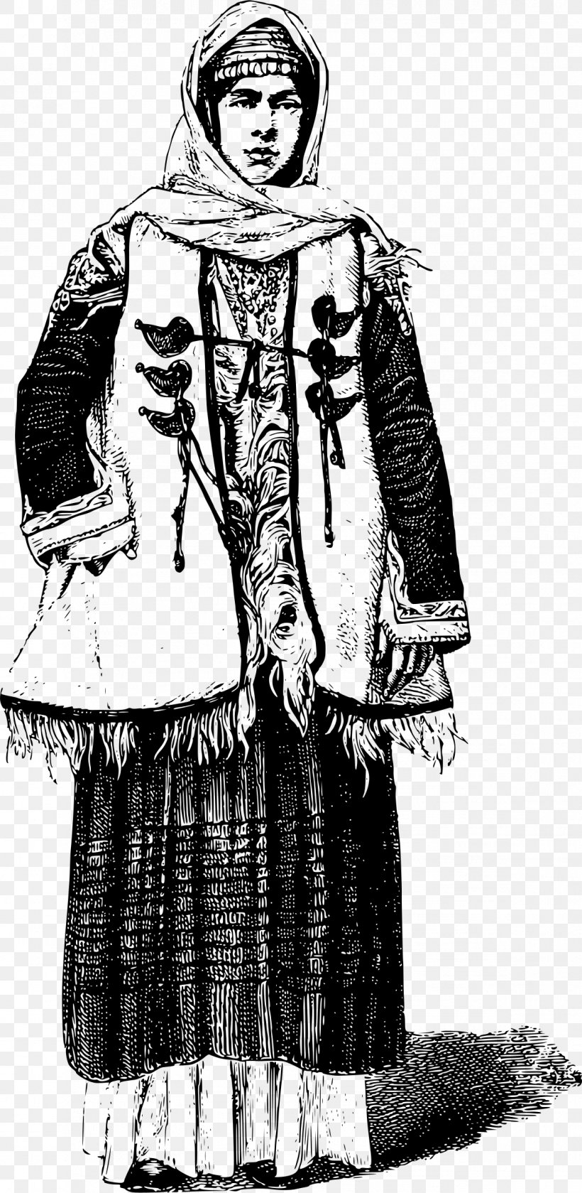 Costume Design Greece Folk Costume Clothing, PNG, 1172x2400px, Costume, Art, Black And White, Clothing, Costume Design Download Free