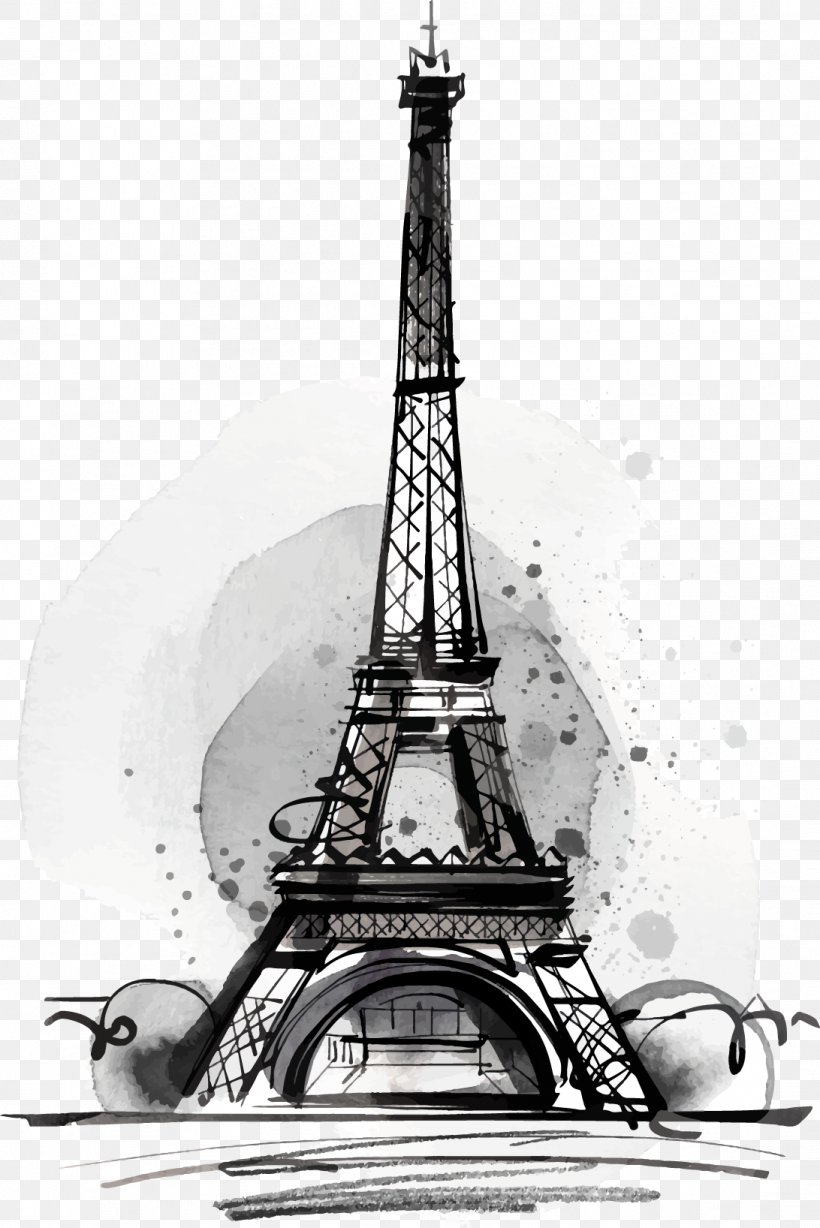 Eiffel Tower Drawing Illustration, PNG, 1092x1636px, Eiffel Tower, Art, Black And White, Drawing, Landmark Download Free