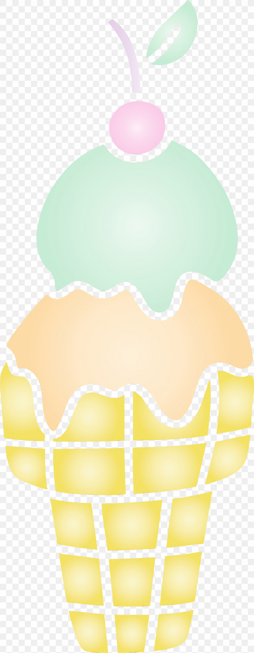 Ice Cream Cone Yellow Pattern Cone Fruit, PNG, 1169x2999px, Ice Cream, Cone, Fruit, Ice Cream Cone, Paint Download Free