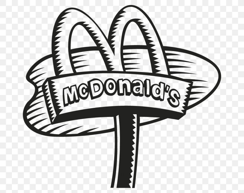 Logo McDonald's Clip Art, PNG, 700x650px, Logo, Area, Black And White, Brand, Drawing Download Free