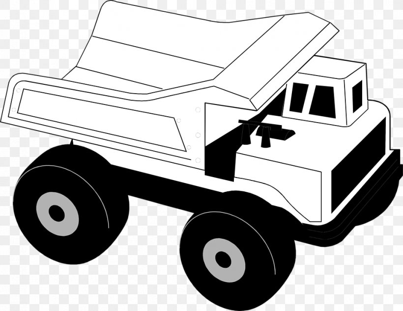 Car Pickup Truck Dump Truck Clip Art, PNG, 958x741px, Car, Automotive Design, Automotive Tire, Automotive Wheel System, Black And White Download Free