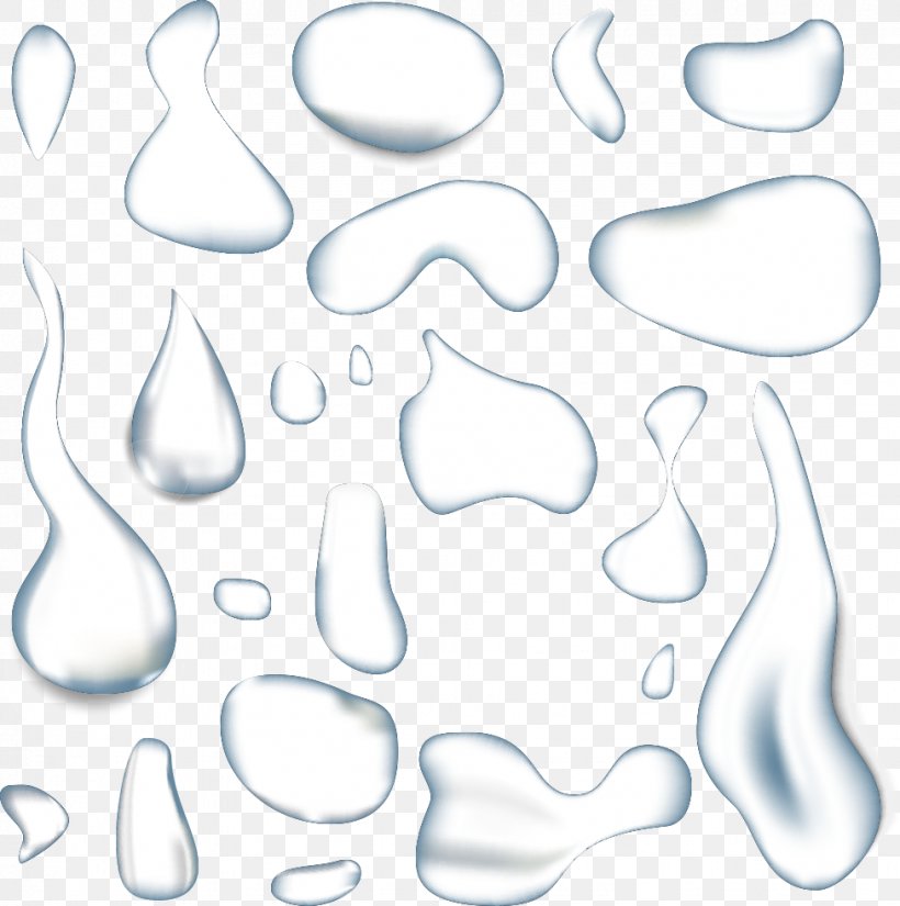 Drop Water Illustration, PNG, 976x982px, Drop, Area, Black And White, Bubble, Color Download Free