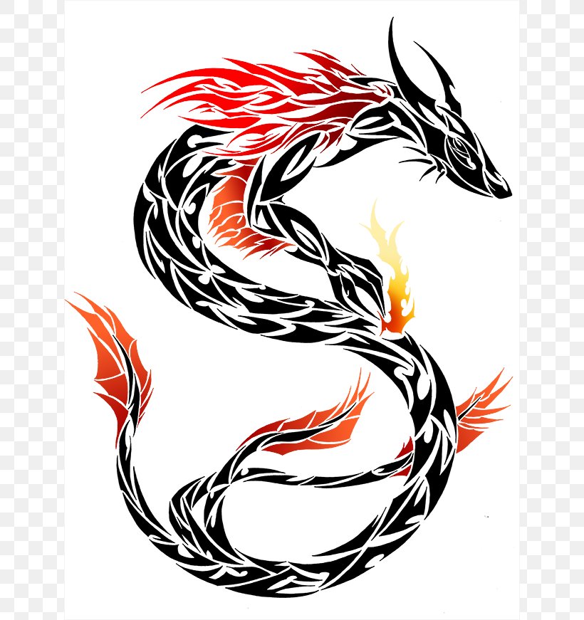 Chinese Dragon Tribe Tattoo Clip Art, PNG, 640x871px, Chinese Dragon, Art, Beak, Chinese Astrology, Dragon Download Free