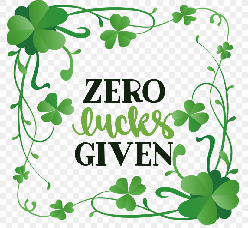 Zero Lucks Given Lucky Saint Patrick, PNG, 3000x2767px,  Download Free