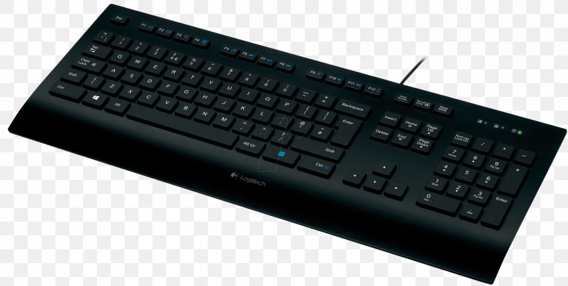 Computer Keyboard Logitech Unifying Receiver USB QWERTY, PNG, 2362x1191px, Computer Keyboard, Computer, Computer Accessory, Computer Component, Electronic Device Download Free