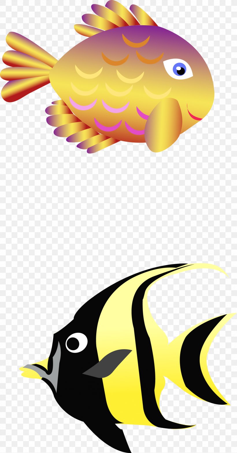 Fish Euclidean Vector Yellow, PNG, 1386x2639px, Fish, Animation, Beak, Bird, Color Download Free