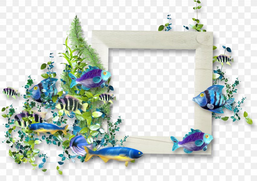 Picture Frame Sea Image Hosting Service Clip Art, PNG, 2934x2070px, Picture Frame, Blue, Film Frame, Flora, Floral Design Download Free