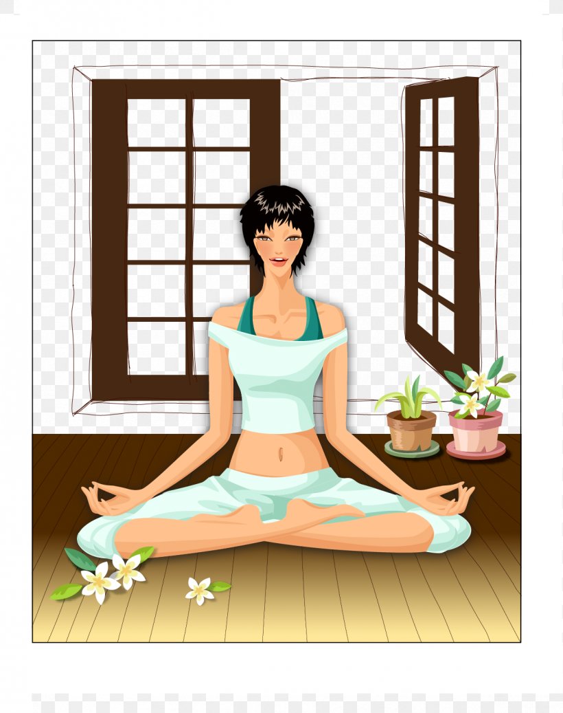 Cartoon Yoga Illustration, PNG, 1201x1520px, Watercolor, Cartoon, Flower, Frame, Heart Download Free