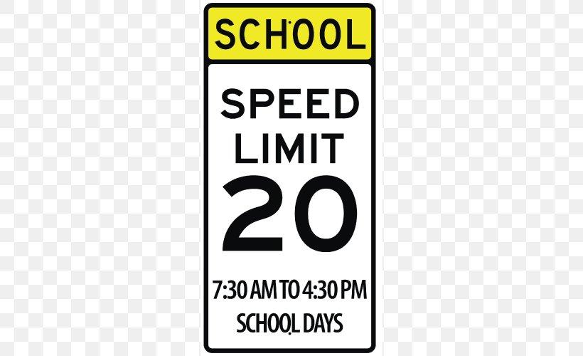 School Zone Speed Limit Traffic Sign, PNG, 500x500px, School Zone, Area, Brand, Flashing Sign, Logo Download Free