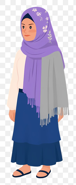 Woman In Hijab - Young Girl In Purple Hijab PNG