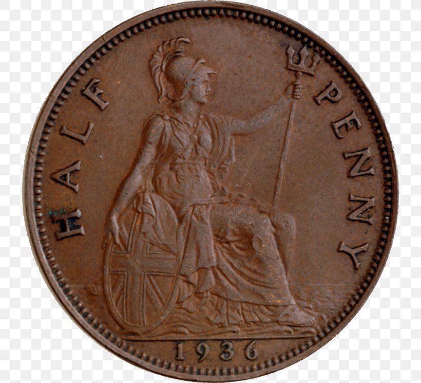 Britannia Halfpenny Coins Of The Pound Sterling, PNG, 736x745px, Britannia, Banknote, Bronze Medal, Cent, Coin Download Free