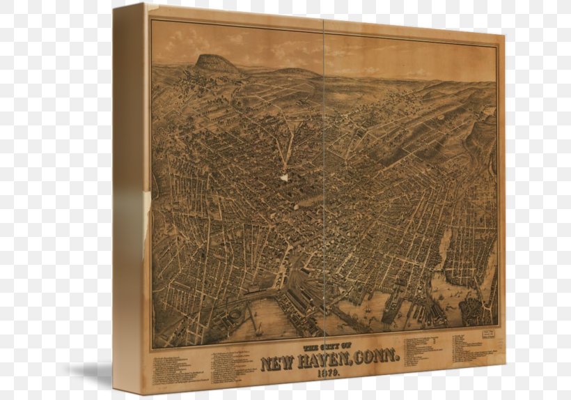 New Haven Wood Gallery Wrap Map Printing, PNG, 650x574px, New Haven, Art, Canvas, Connecticut, Gallery Wrap Download Free