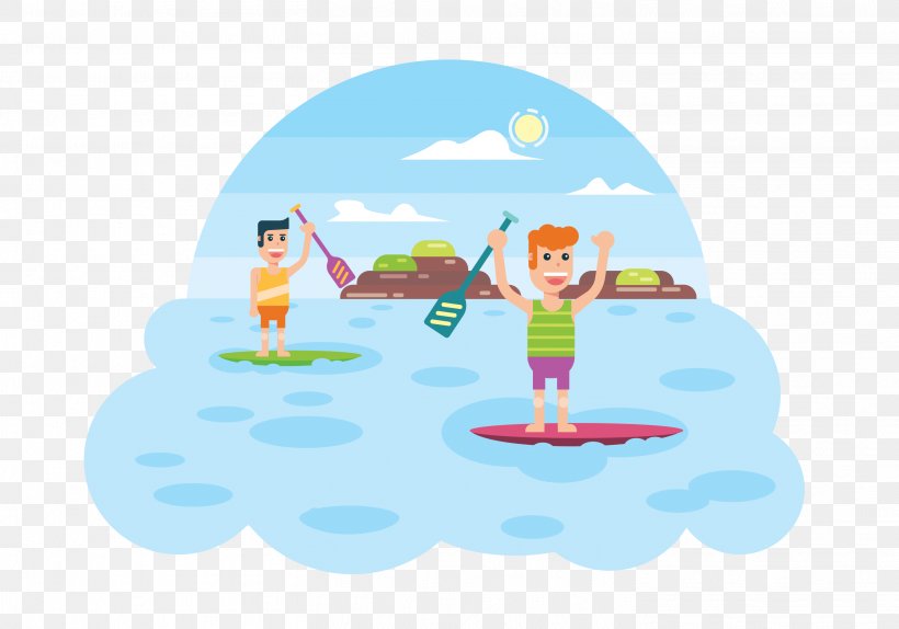 Standup Paddleboarding Surfing Surfboard Clip Art, PNG, 2917x2042px, Paddleboarding, Beach, Cartoon, Computer, Fictional Character Download Free