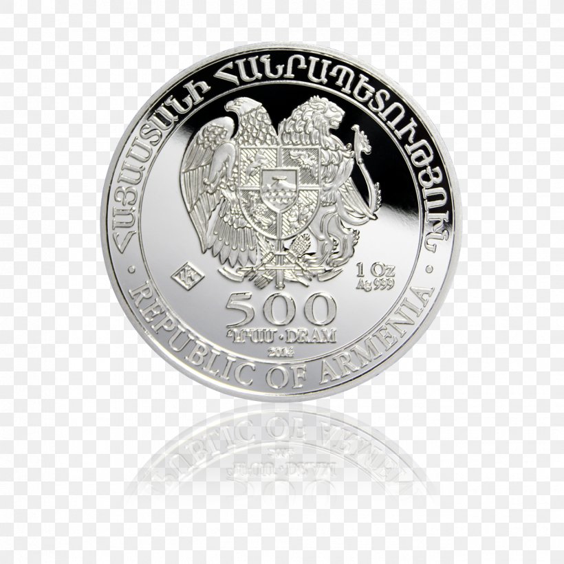 Silver Coin Silver Coin Central Bank Of Republic Of Armenia Bullion Coin, PNG, 1276x1276px, Coin, American Silver Eagle, Badge, Brand, Bullion Coin Download Free