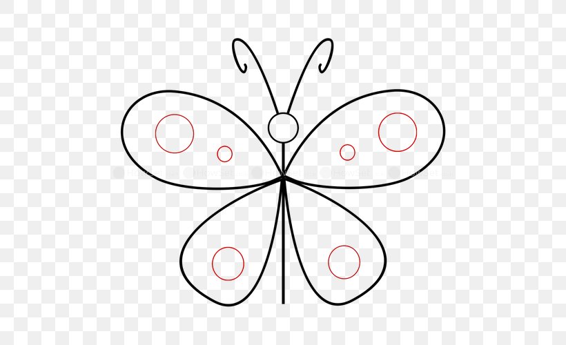Brush-footed Butterflies Clip Art Line Art Cartoon Point, PNG, 500x500px, Brushfooted Butterflies, Area, Artwork, Black And White, Brush Footed Butterfly Download Free