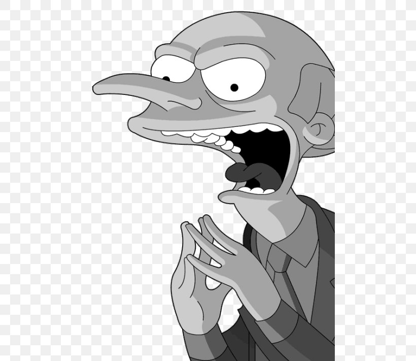 Mr. Burns Waylon Smithers Homer Simpson Marge Simpson Ned Flanders, PNG, 500x711px, Mr Burns, Art, Black, Black And White, Cartoon Download Free