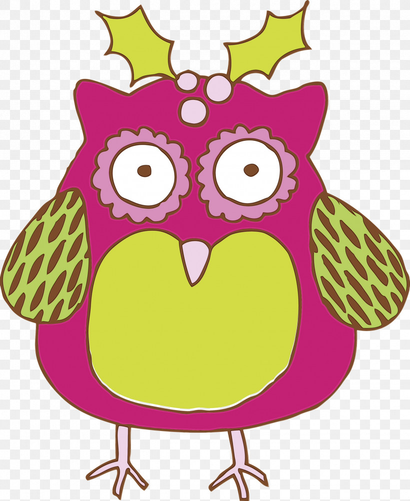 Owl Bird Pink Cartoon Bird Of Prey, PNG, 2451x3000px, Christmas Owl, Bird, Bird Of Prey, Cartoon, Cartoon Owl Download Free