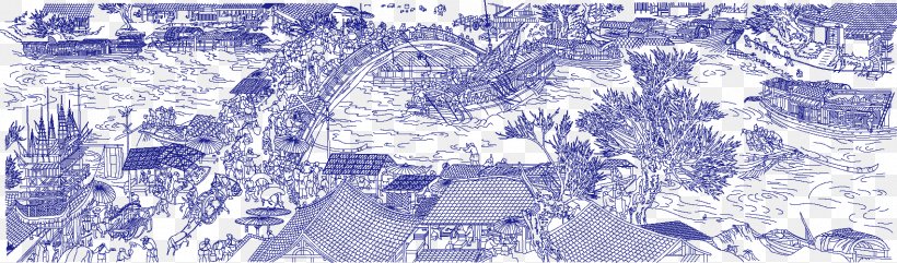 Along The River During The Qingming Festival Chinese Painting, PNG, 1703x501px, Qingming, Art, Atmosphere, Blue, Chinese Painting Download Free