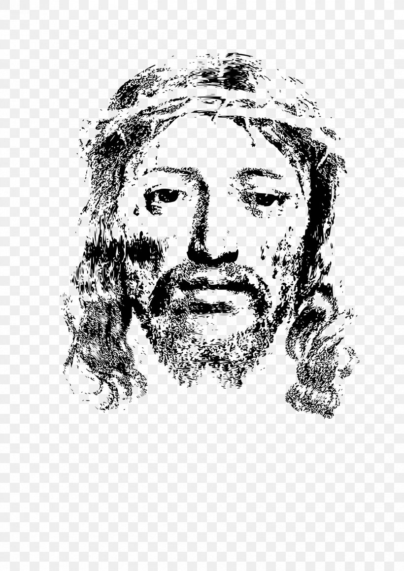 Holy Face Of Jesus Crown Of Thorns Religion, PNG, 1697x2400px, Jesus, Art, Artwork, Black And White, Christianity Download Free