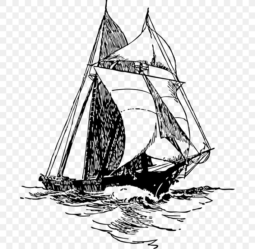Sailing Ship Sailboat Clip Art, PNG, 690x800px, Sailing Ship, Baltimore Clipper, Barque, Bilander, Black And White Download Free