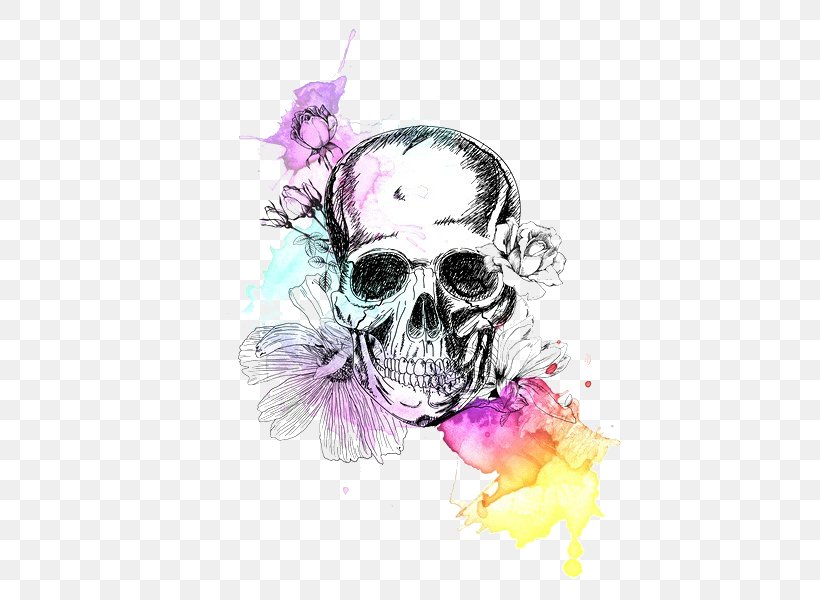 Skull Calavera Painting Drawing, PNG, 450x600px, Skull, Art, Bone, Calavera, Color Download Free