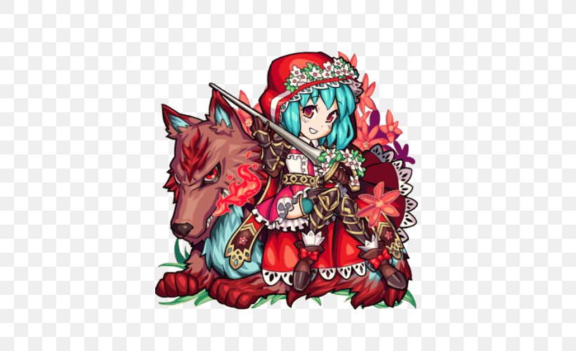 Monster Strike Wolf Little Red Riding Hood Video Games Red Hood, PNG, 500x500px, Monster Strike, Art, Book, Fictional Character, Little Red Riding Hood Download Free