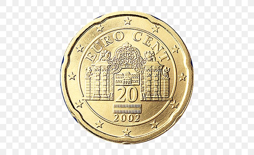 20 Cent Euro Coin Austria Euro Coins, PNG, 500x500px, 1 Cent Euro Coin, 2 Euro Coin, 20 Cent Euro Coin, 20 Euro Note, 500 Lire Download Free