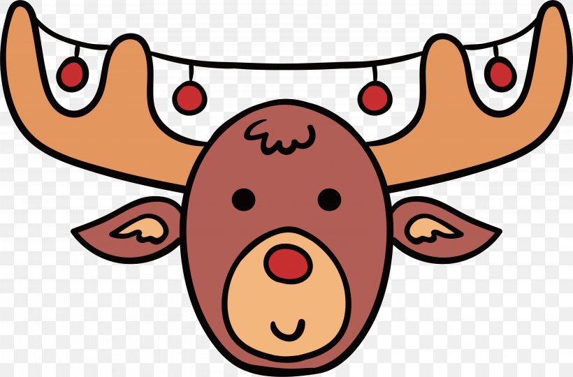 Reindeer Cartoon Christmas Antler, PNG, 4047x2666px, Reindeer, Antler, Area, Artwork, Cartoon Download Free