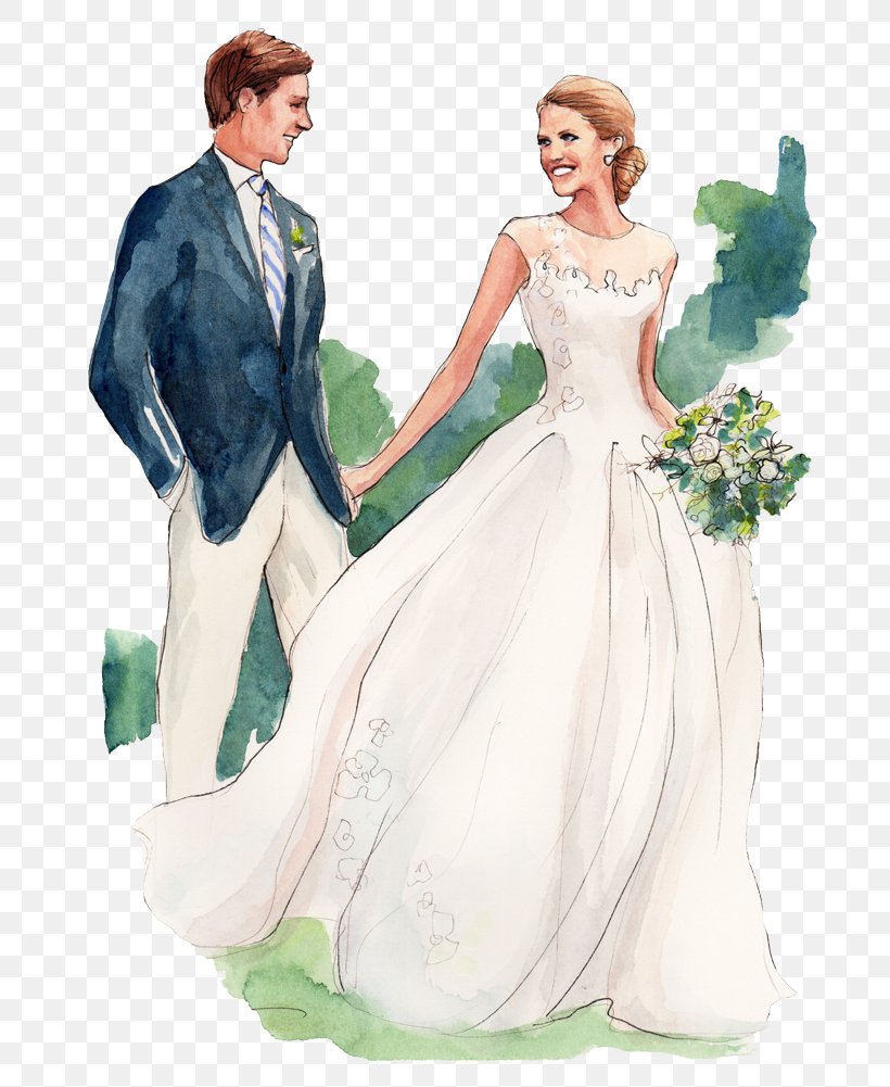 Watercolor Wedding Invitation, PNG, 750x1001px, Bridegroom, Art, Bridal Clothing, Bridal Party Dress, Bride Download Free
