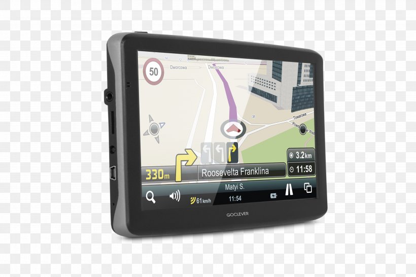 GPS Navigation Systems Handheld Devices Car GOCLEVER Navio2 Sat Nav, PNG, 3711x2474px, Gps Navigation Systems, Car, Electronic Device, Electronics, Gadget Download Free