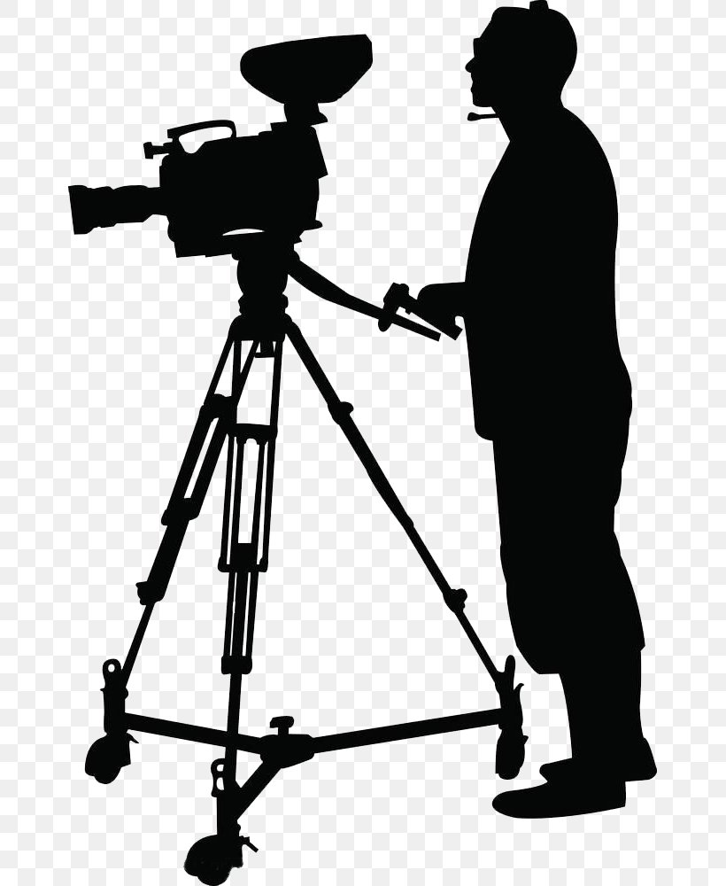 Camera Operator Clip Art, PNG, 665x1000px, Camera Operator, Black And White, Camera Accessory, Cinematography, Communication Download Free