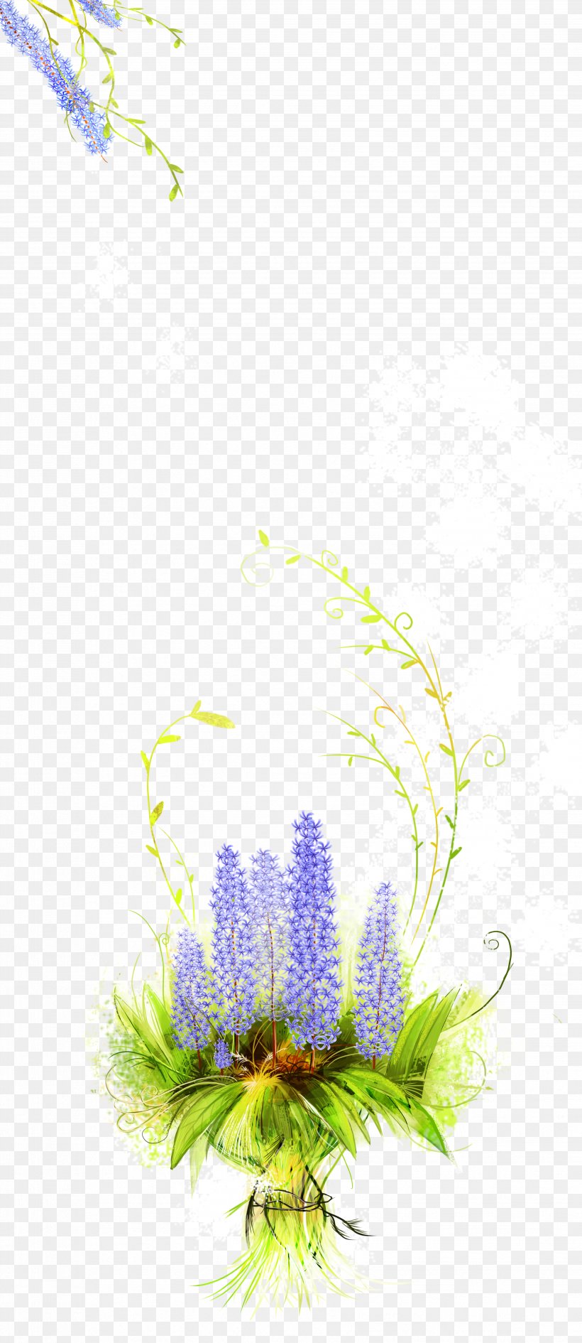 Floral Design Purple Lavender Flower Wallpaper, PNG, 3508x8088px, Floral Design, Art, Blue, Branch, Drawing Download Free