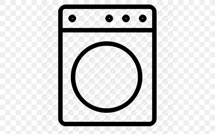 Washing Machines Laundry, PNG, 512x512px, Washing Machines, Area, Black And White, Dribbble, Garden Design Download Free
