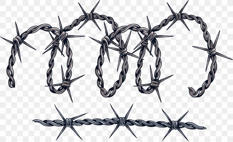 Wire Vecteur, PNG, 6725x4105px, Wire, Barbed Wire, Black And White, Chain, Computer Graphics Download Free