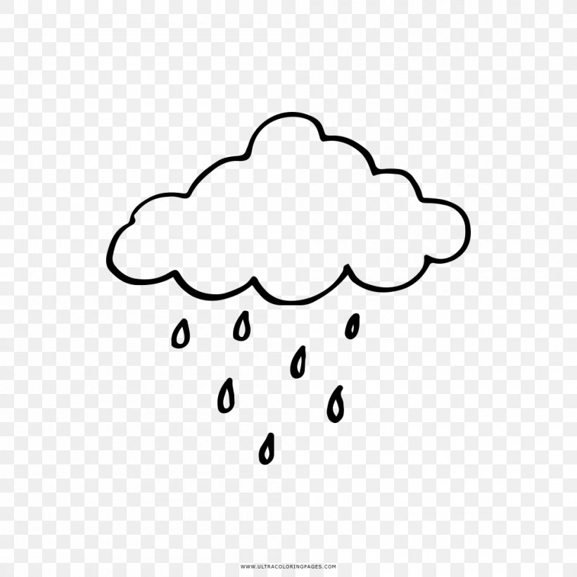Cloud Drawing Rain Thunderstorm, PNG, 1000x1000px, Cloud, Animation, Area, Black, Black And White Download Free