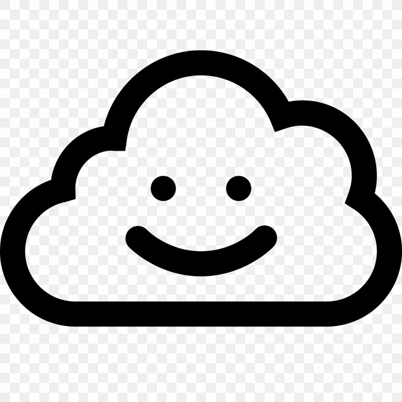Smiley Cloud Computing Clip Art, PNG, 1600x1600px, Smiley, Black And White, Cloud Computing, Cloud Storage, Emoji Download Free