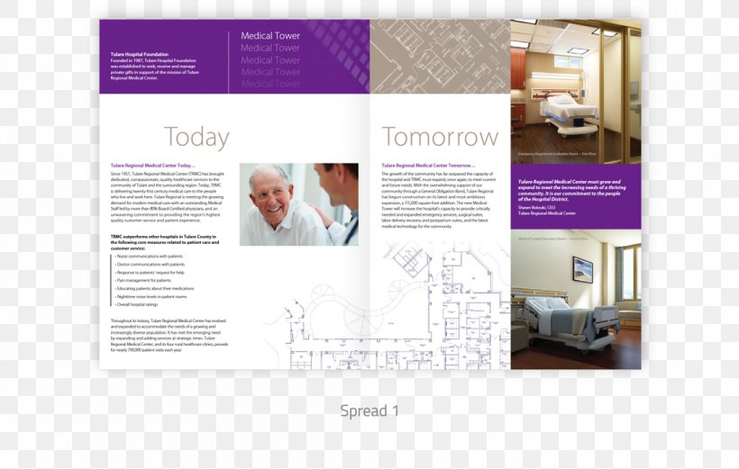 Tulare Hospital Foundation Advertising Brochure, PNG, 1100x700px, Advertising, Brand, Brochure, Education, Media Download Free