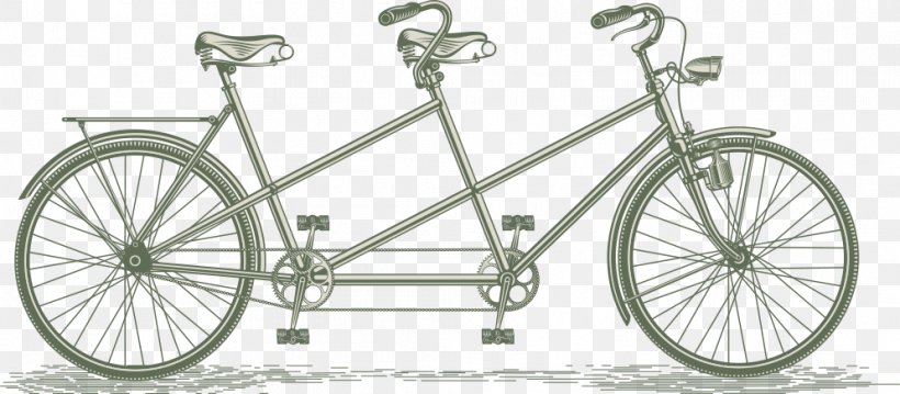 Tandem Bicycle Cycling Clip Art, PNG, 994x436px, Tandem Bicycle, Art Bike, Bicycle, Bicycle Accessory, Bicycle Frame Download Free