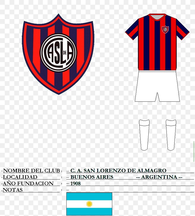 San Lorenzo De Almagro T-shirt Club Atlético Huracán Uniform, PNG, 813x905px, San Lorenzo De Almagro, Area, Brand, Clothing, Football Download Free