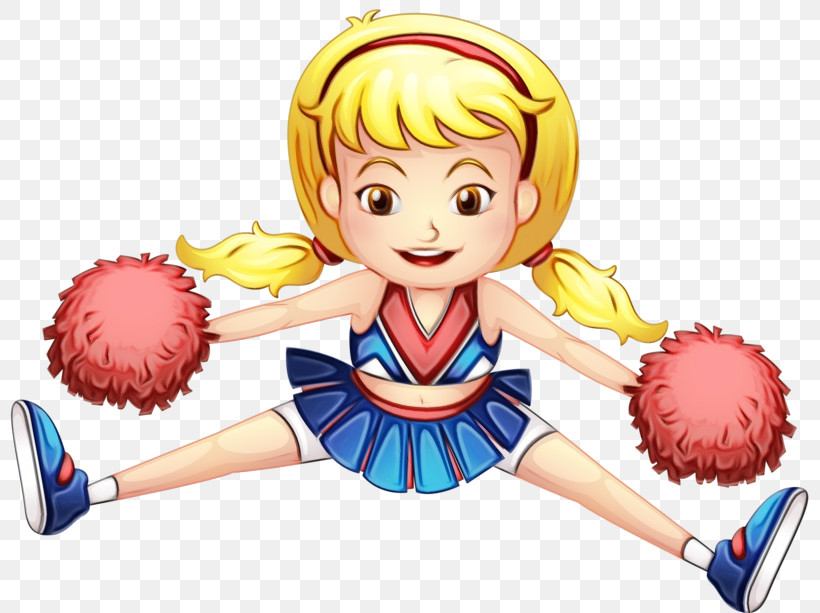Royalty-free Cheerleading Footage Cartoon Animation, PNG, 800x613px, Watercolor, Animation, Cartoon, Cheer, Cheerleading Download Free
