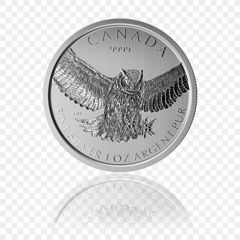Silver Coin Silver Coin Great Horned Owl, PNG, 1276x1276px, Coin, Bird Of Prey, Brand, Bullion, Bullion Coin Download Free