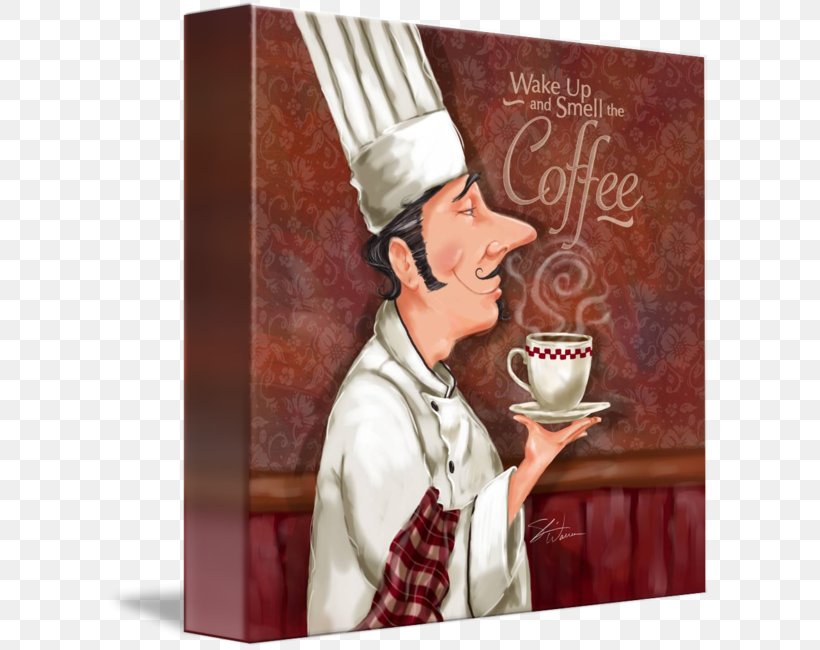 Coffee Cafe Chef French Cuisine, PNG, 606x650px, Coffee, Art, Art Smith, Cafe, Canvas Download Free