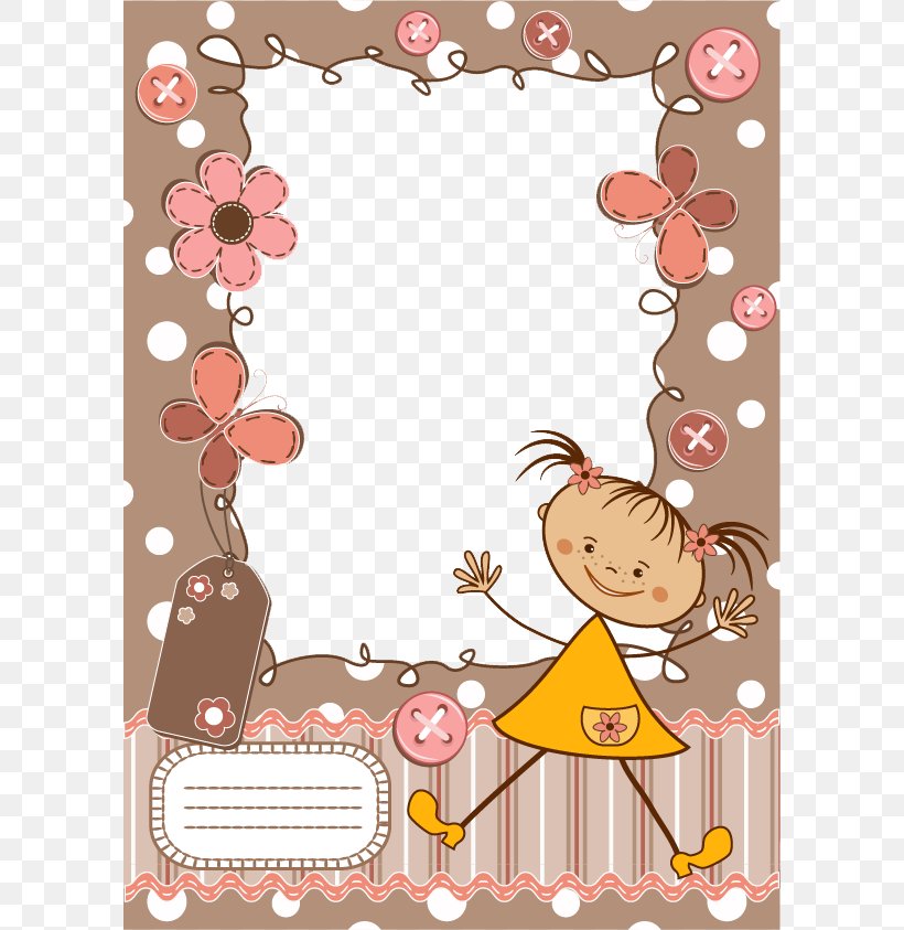 Picture Frame Cartoon Infant Child, PNG, 596x843px, Watercolor, Cartoon, Flower, Frame, Heart Download Free