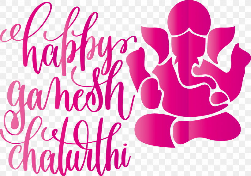 Happy Ganesh Chaturthi, PNG, 2999x2109px, Happy Ganesh Chaturthi, Calligraphy, Festival, Hand, Lettering Download Free